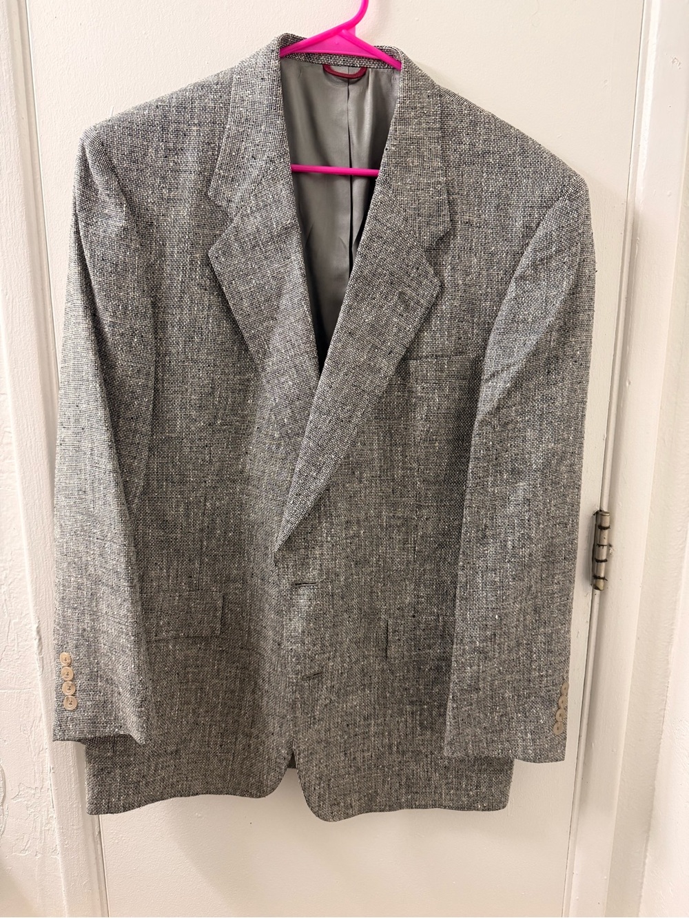 Hart Schaffner & Marx Men’s 42R Blazer Tweed 100% Silk Lining Union Made in USA
